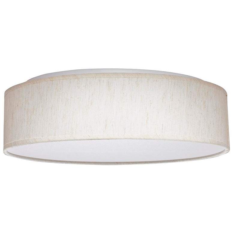 Image 4 15 inch CCT Selectable Fabric Drum LED Decor Flush Mount Beige Fabric Shade more views
