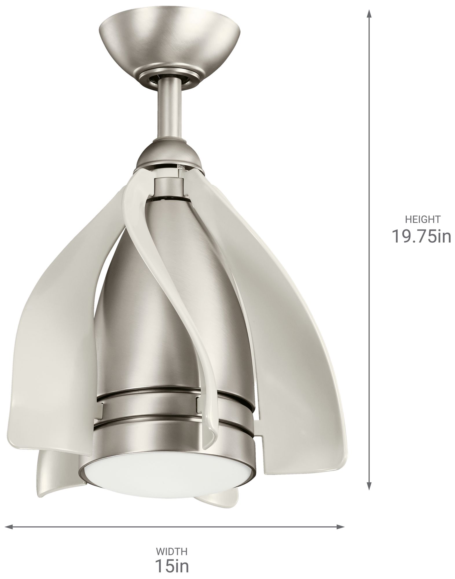 15" Kichler Terna Brushed Nickel LED Ceiling Fan in scene