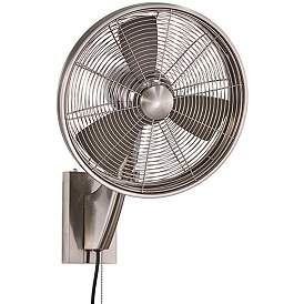 Image2 of 15" Minka Aire Anywhere Brushed Nickel Oscillating Plug-In Wall Fan