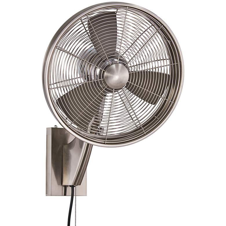 Image 2 15" Minka Aire Anywhere Brushed Nickel Oscillating Plug-In Wall Fan
