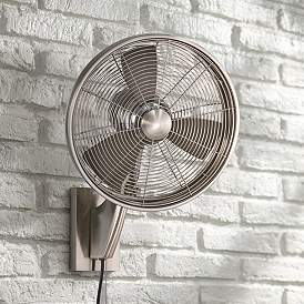 Image1 of 15" Minka Aire Anywhere Brushed Nickel Oscillating Plug-In Wall Fan