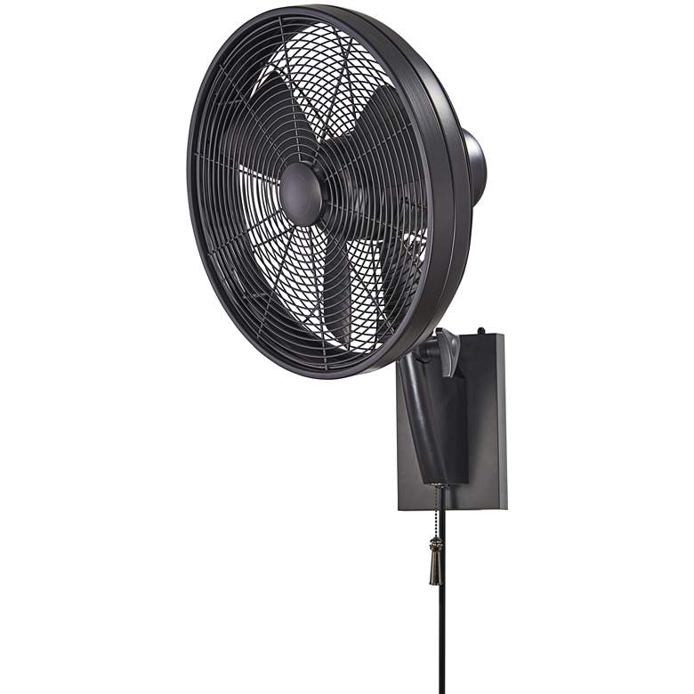 Image 2 15" Minka Aire Anywhere Matte Black Pull Chain Outdoor Wall Fan