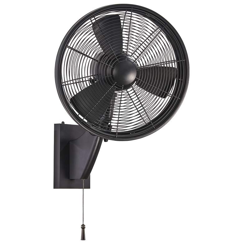 Image 2 15" Minka Aire Anywhere Matte Black Pull Chain Outdoor Wall Fan