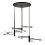 2_15 Light Black Extra Large Chandelier with Brushed Nickel Accents
