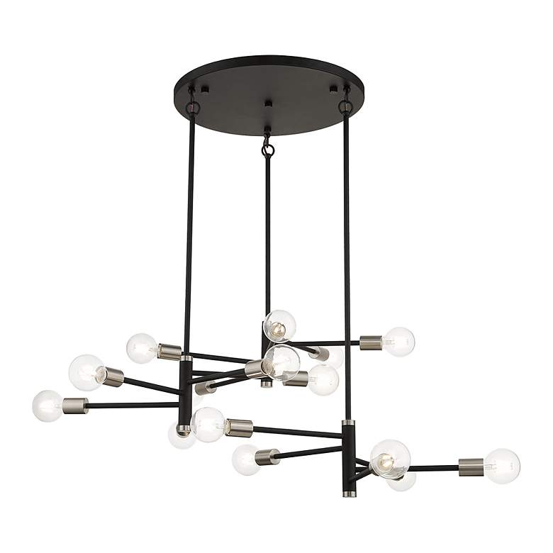 Image 4 15 Light Black Extra Large Chandelier with Brushed Nickel Accents more views