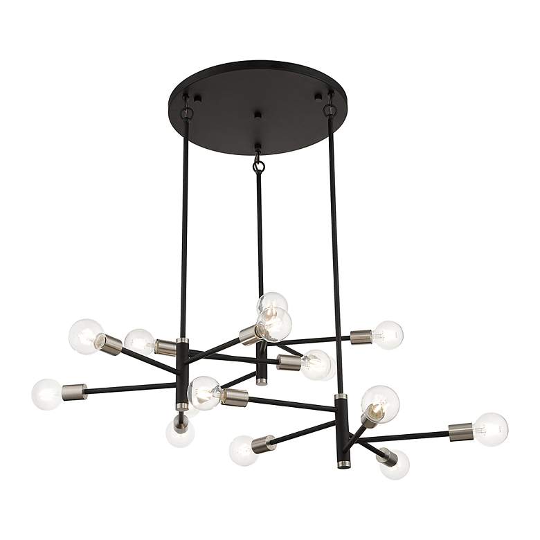 Image 5 15 Light Black Extra Large Chandelier with Brushed Nickel Accents more views