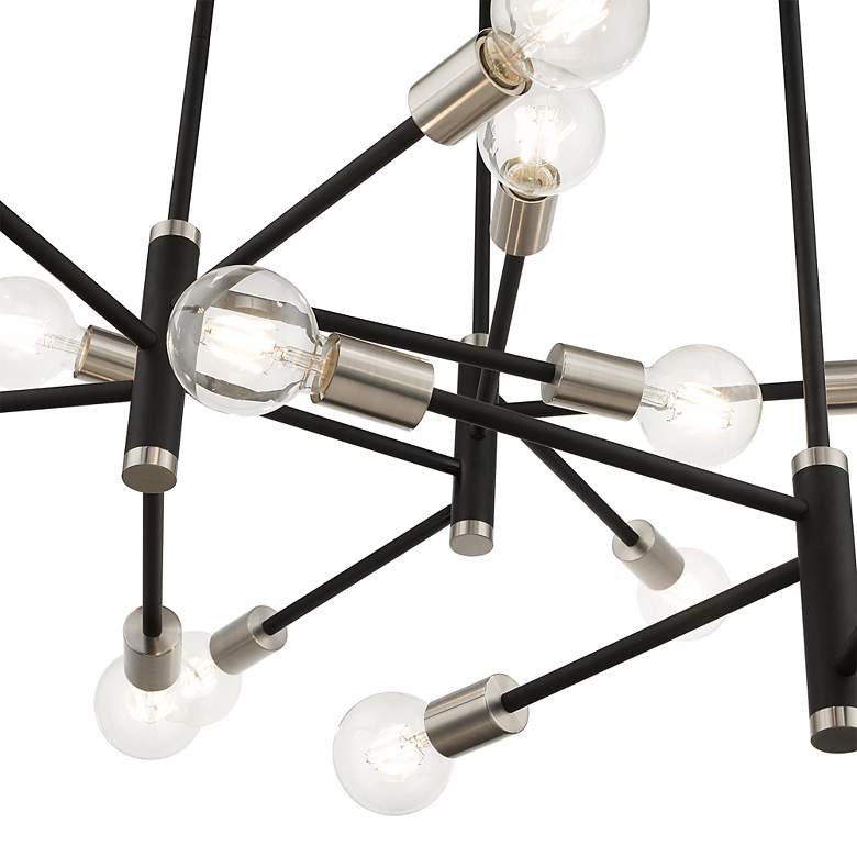 Image 6 15 Light Black Extra Large Chandelier with Brushed Nickel Accents more views