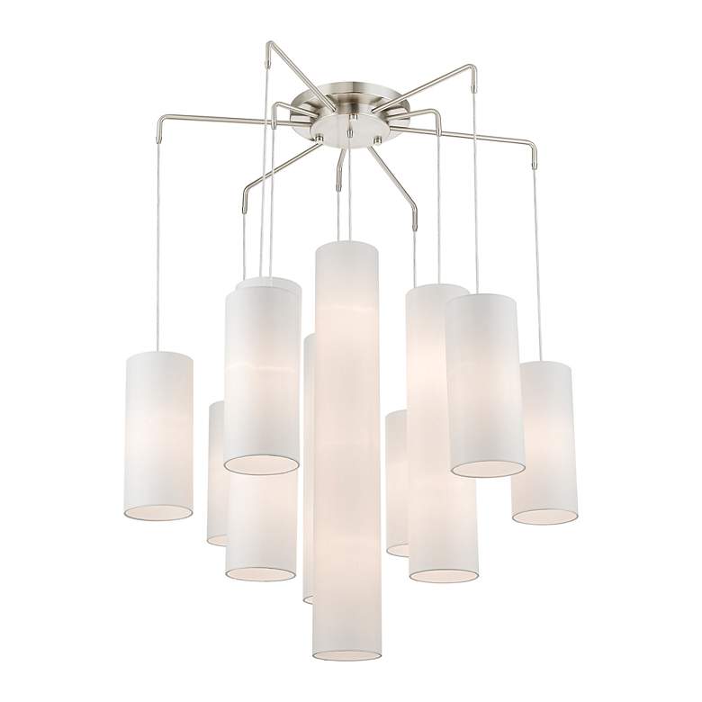 Image 6 15 Light Brushed Nickel Foyer Chandelier more views