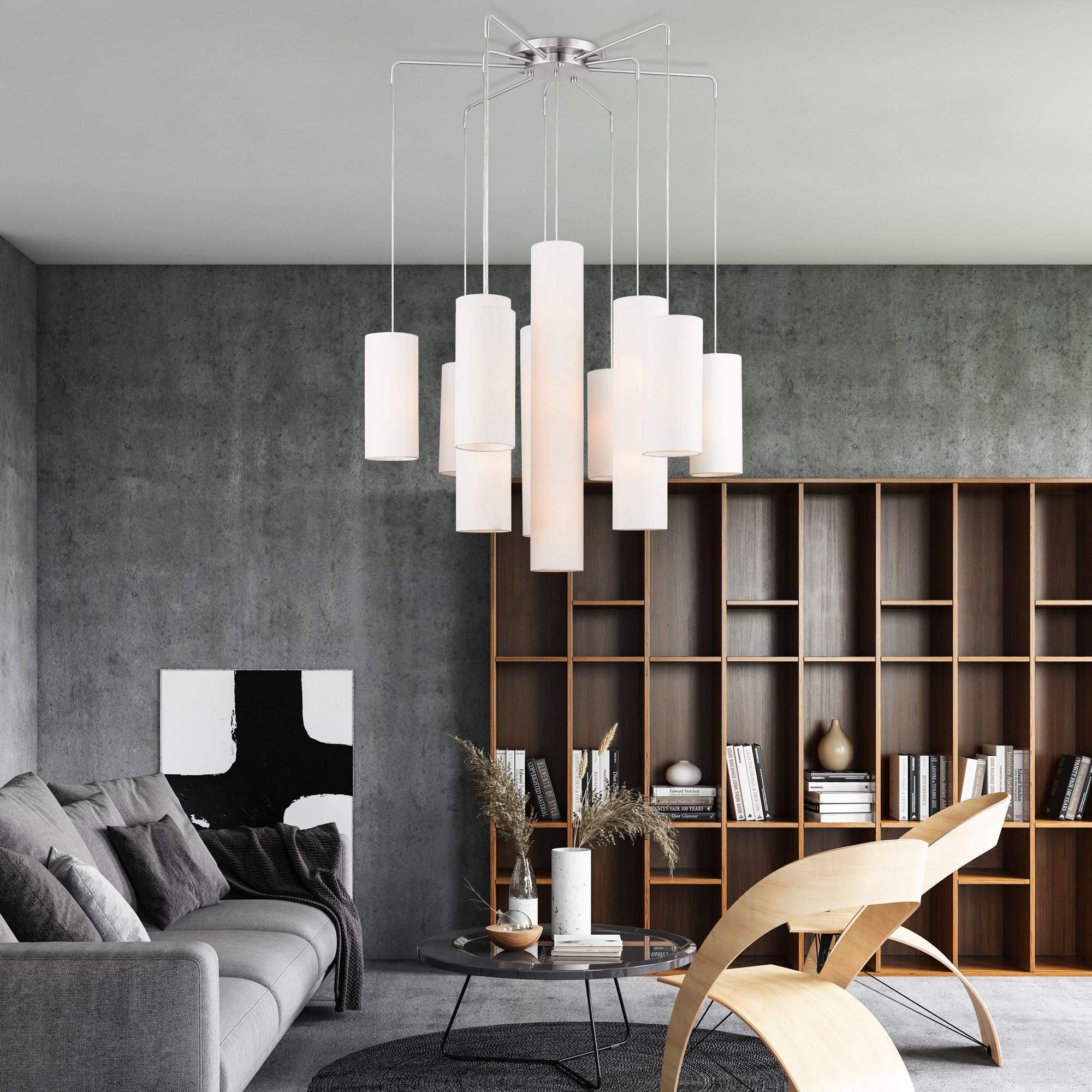 15 Light Brushed Nickel Foyer Chandelier