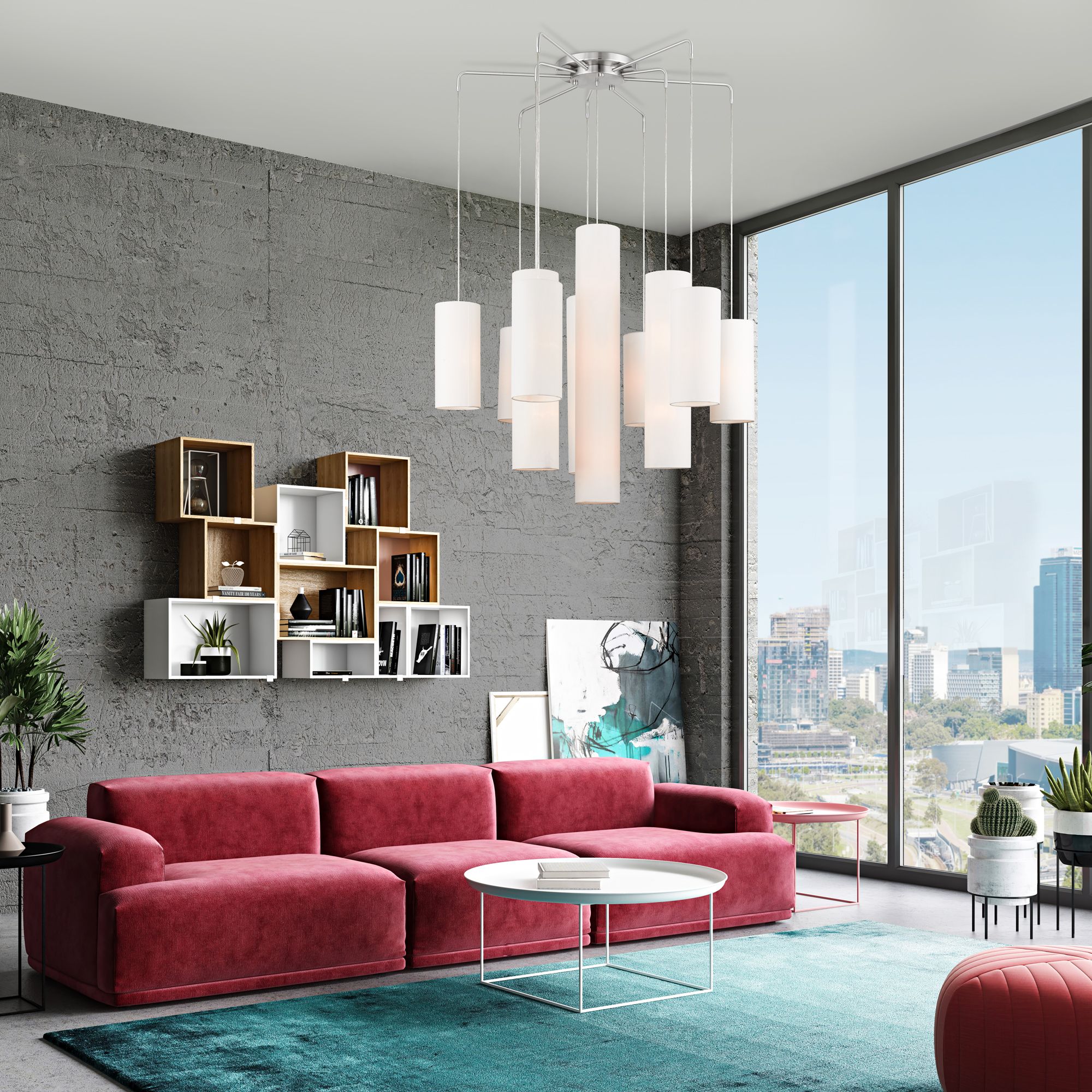 15 Light Brushed Nickel Foyer Chandelier