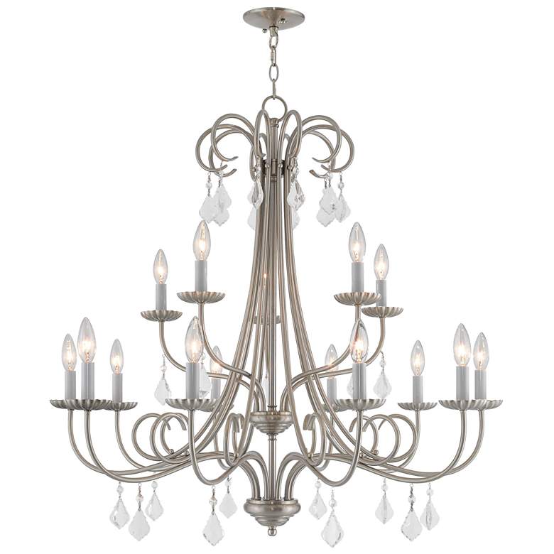 Image 2 15 Light Brushed Nickel Foyer Chandelier