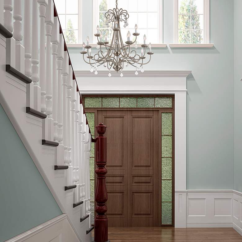 Image 5 15 Light Brushed Nickel Foyer Chandelier more views
