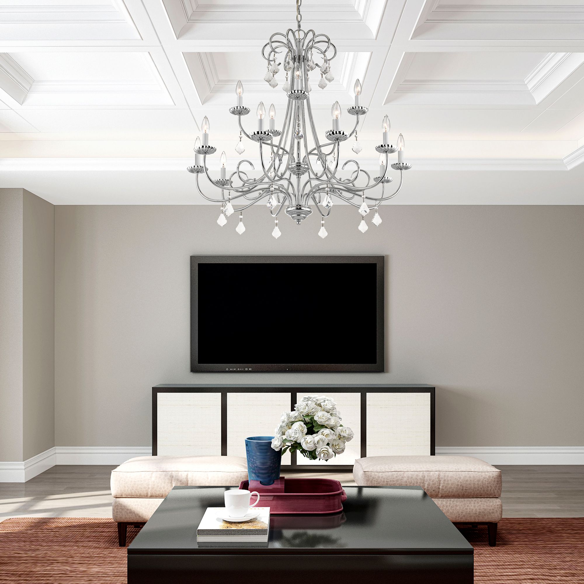 Image 5 15 Light Polished Chrome Foyer Chandelier more views