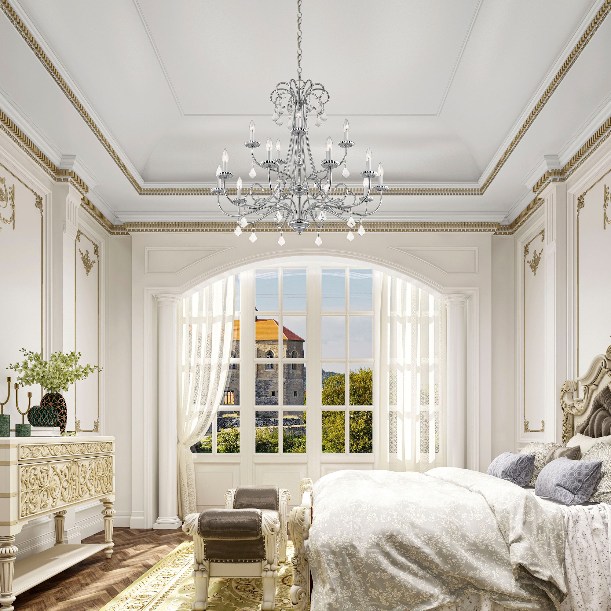 Image 6 15 Light Polished Chrome Foyer Chandelier more views