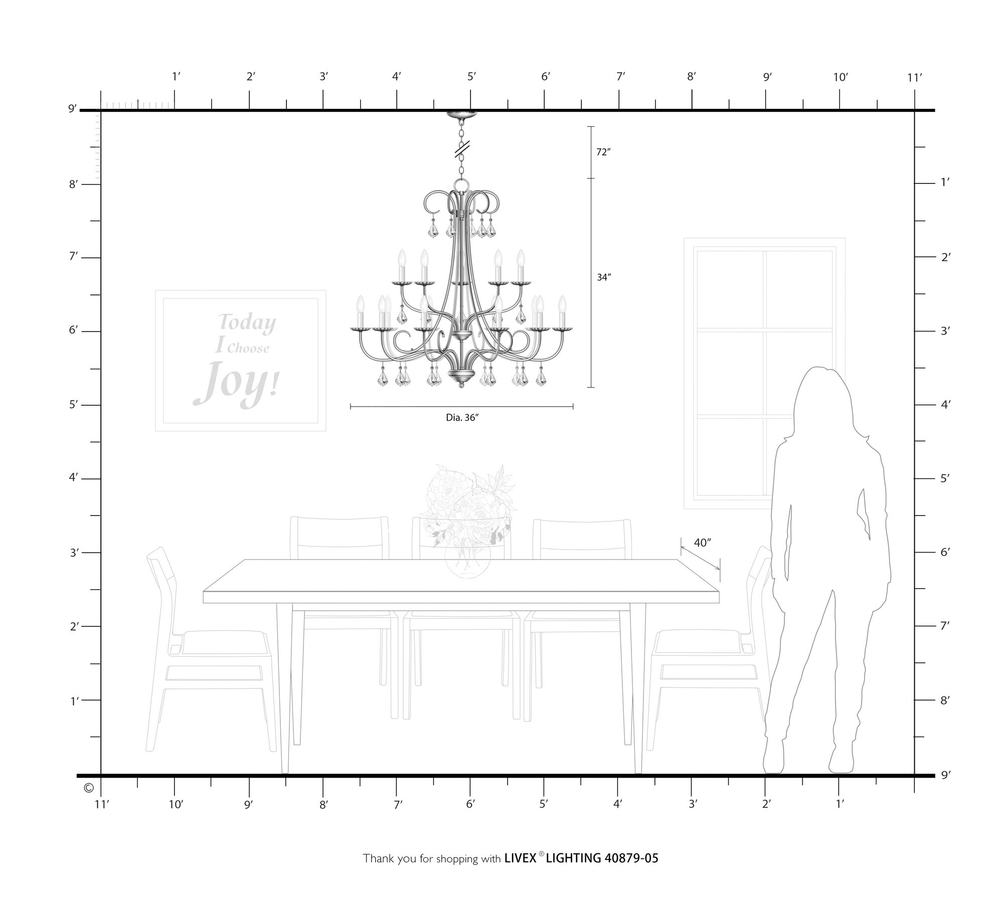 15 Light Polished Chrome Foyer Chandelier