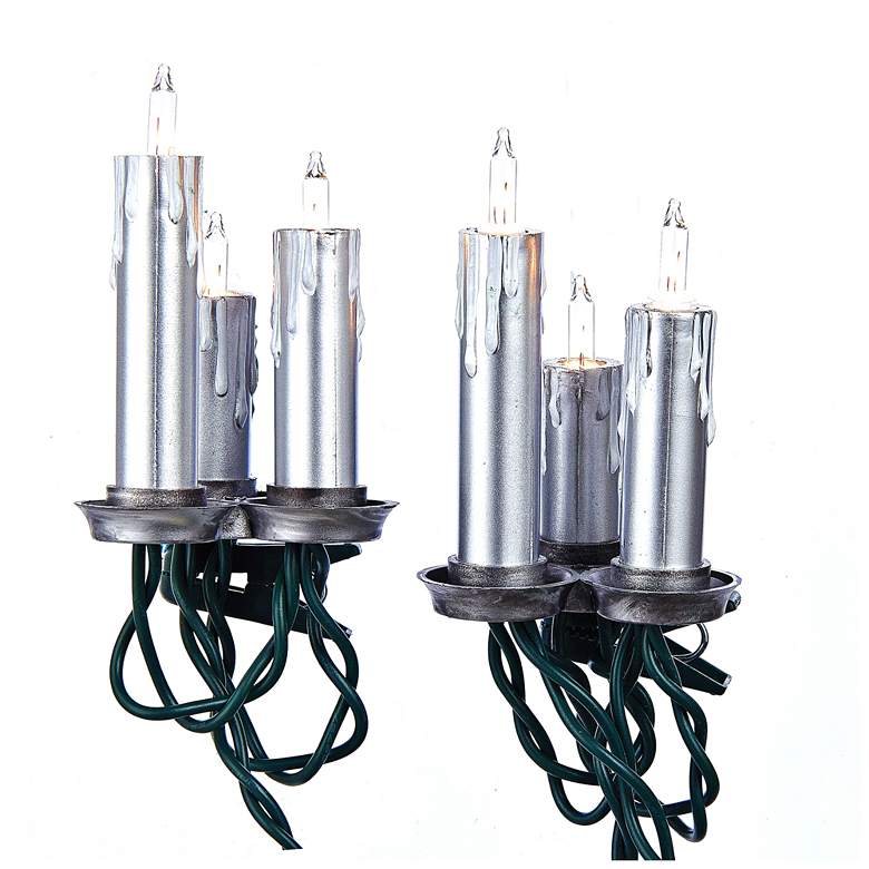 15-Light Triple Antique Silver Candle String Light Set