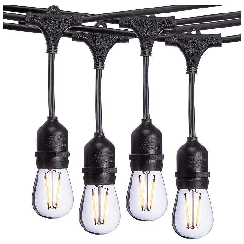 Image 1 15-Light Vintage-Style Black Rubberized LED String Light Set