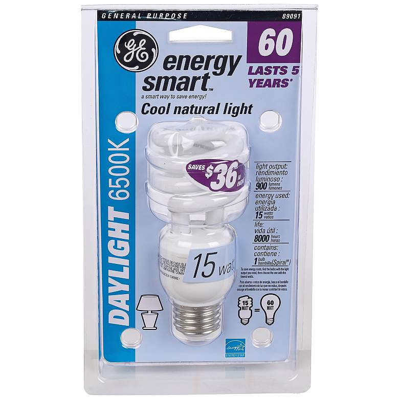 Image 1 15 Watt Daylight 6500K CFL Twist ENERGY STAR® Light Bulb