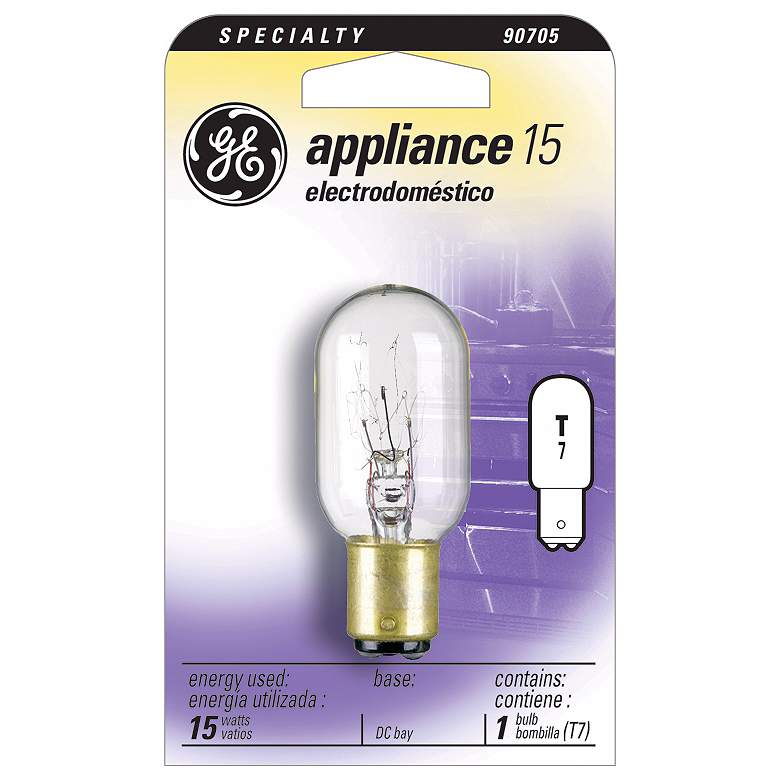 Image 1 15 Watt T-7 Double Contact Appliance Clear Light Bulb