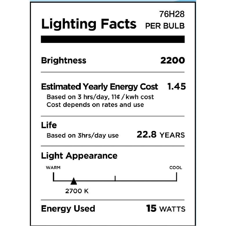 Image 2 150 Watt Equivalent 15 Watt LED Dimmable Filament A23 Light Bulb by Tesler more views