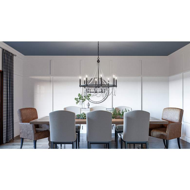 Image 1 Brigitta 8-Light Matte Black Chandelier in scene