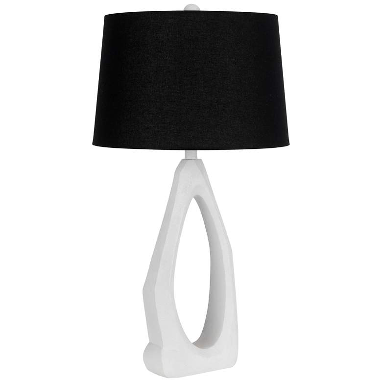 Image 1 150W 3 way Antelope resin table lamp with black hardback fabric shade