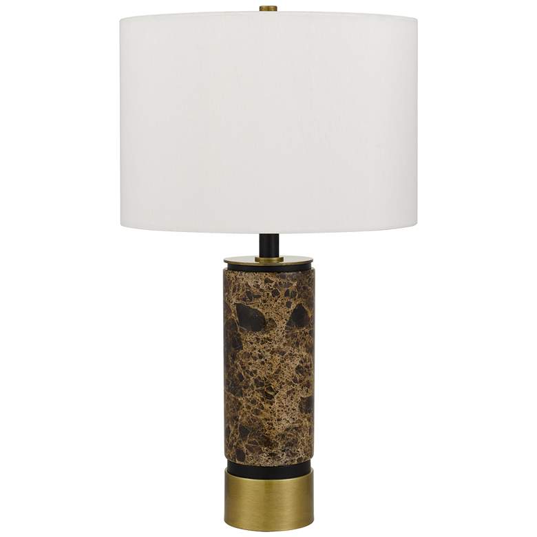 Image 1 150W 3 Way Sanford Marble Stone Table Lamp with Metal Base