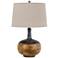 150W 3 way Yuma ceramic table lamp with hardback fabric shade