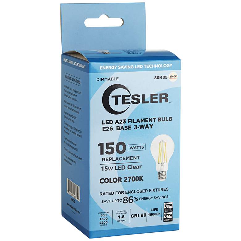 Image 3 150W Equivalent Clear 15W LED Dimmable 3-Way Bulb more views