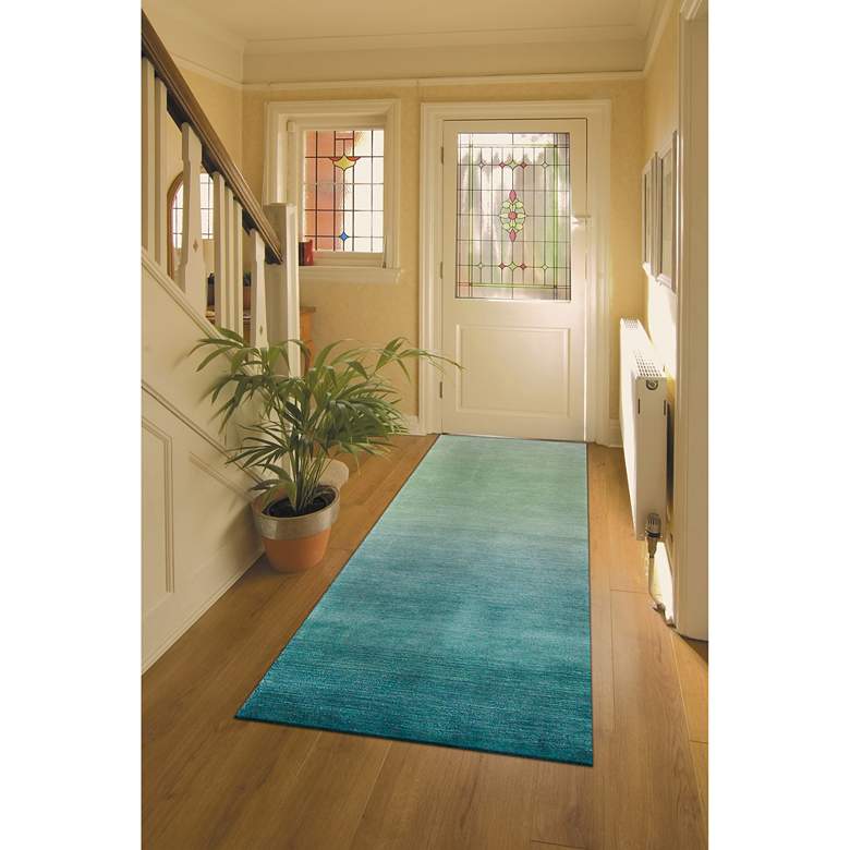 Image 1 Arca Ombre 920604 5'x7'6" Aqua Rectangular Area Rug in scene