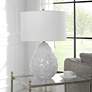 Thumbnail1 of Uttermost Loop White Glaze Ceramic Teardrop Table Lamp in scene