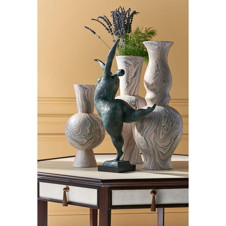 Image 1 Butterfly Ballerina 24" High Green and Black Statue in scene