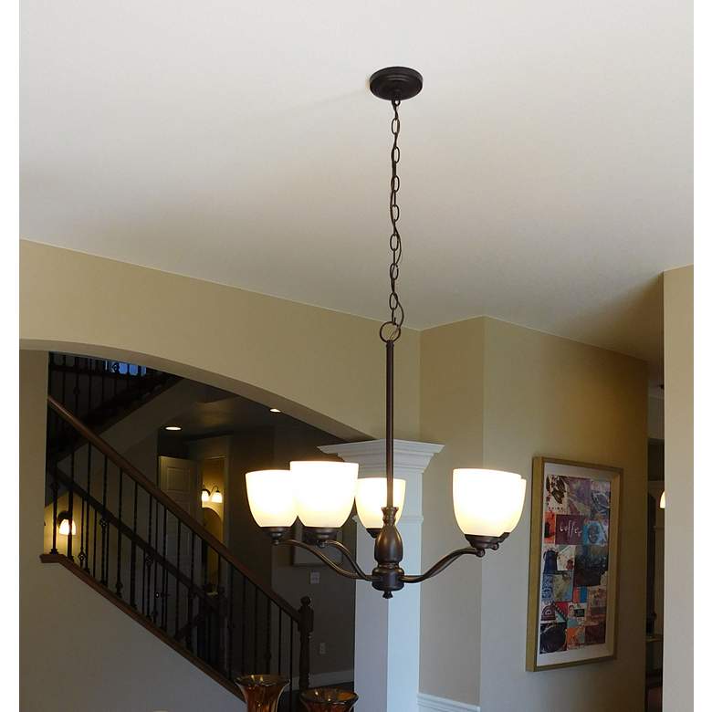 Image 1 Stefan 5-Light 25 inch Wide Oil Rubbed Bronze Chandelier in scene