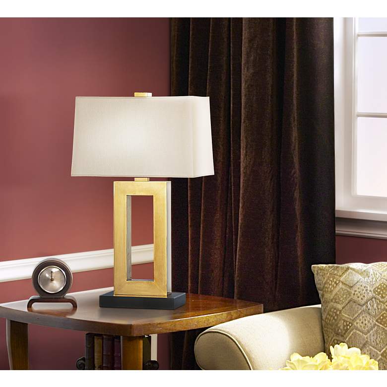 Jerry 29 1/2&quot; High Natural Brass Table Lamp in scene