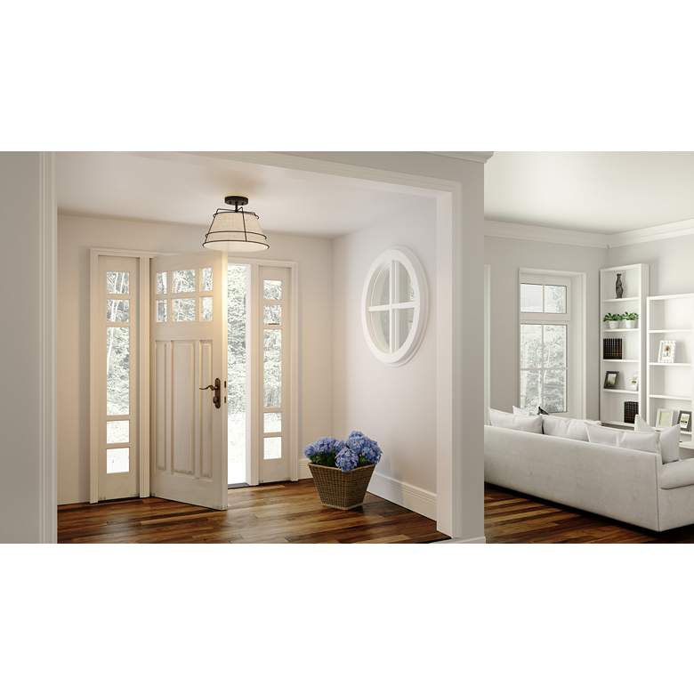 Image 1 Quoizel Burbidge 13" Wide Matte Black Ceiling Light in scene