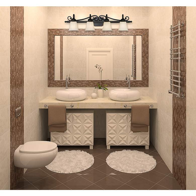 Image 1 Belle Meade 37" Wide Rubbed Bronze 4-Light Bath Light in scene
