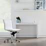 1_Donald 47" Wide Gloss White Console Wood 1-Drawer Table/Desk in scene