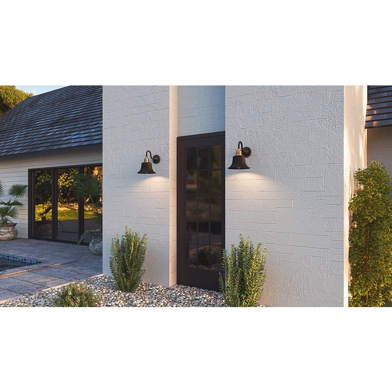Quoizel Nocturne 11 1/2&quot; High Earth Black Outdoor Wall Light in scene