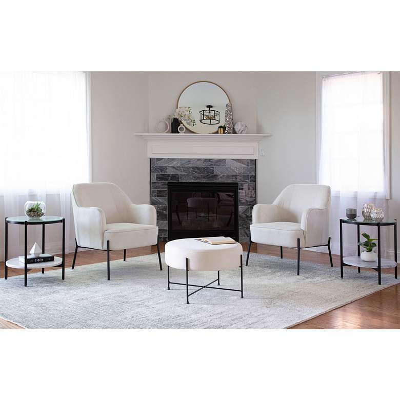 Image 1 LumiSource Daniella 25 1/2" Wide Modern Cream Fabric Accent Chair in scene