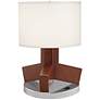 15H38 - Walnut and Brushed Nickel Finish Accent Table Lamp