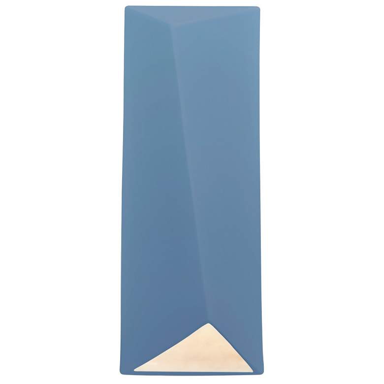 Image 1 16.25" Closed Top Sky Blue Diagonal Rectangle ADA Outdoor LED Sconce