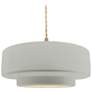 1_16.25"W Bisque Frame Brushed Brass Large Tier Beige Twisted LED Pendan