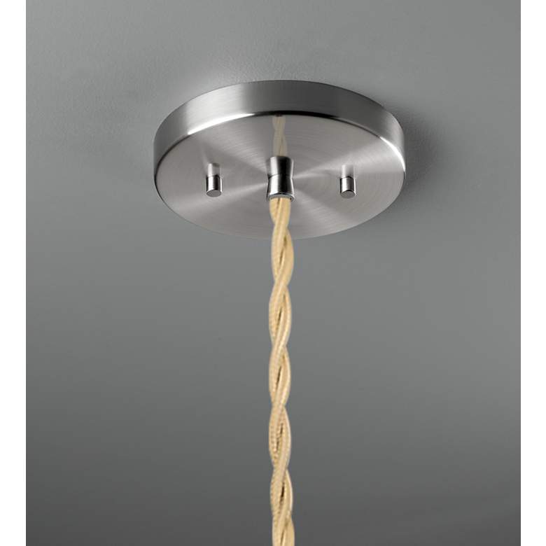Image 3 16.25"W Carbon Frame Nickel Large Tier Pleated Beige Twisted LED Penda more views