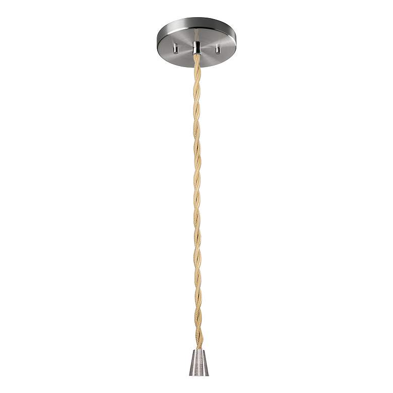 Image 2 16.25"W Carbon/Gold Frame Nickel Large Tier Pleated Twisted LED Pendan more views