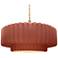 16.25"W Clay Frame Brushed Brass Large Tier Pleated Beige Twisted Pend