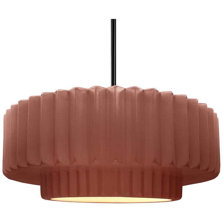Image 1 16.25"W Clay Frame Matte Black Large Tier Pleated Rigid Stem Kit Penda