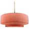 16.25"W Gloss Blush Frame Nickel Large Tier Beige Twisted LED Pendant