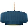 1_16.25"W Midnight Frame Matte Black Large Tier Pleated Twisted LED Pend