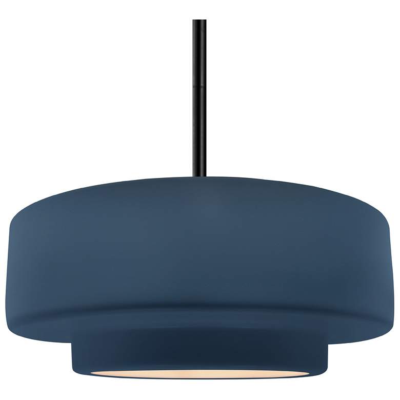 Image 1 16.25"W Midnight Frame Matte Black Large Tier Rigid Stem Kit LED Penda