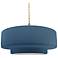 16.25"W Midnight/White Frame Nickel Large Tier Beige Twisted LED Penda